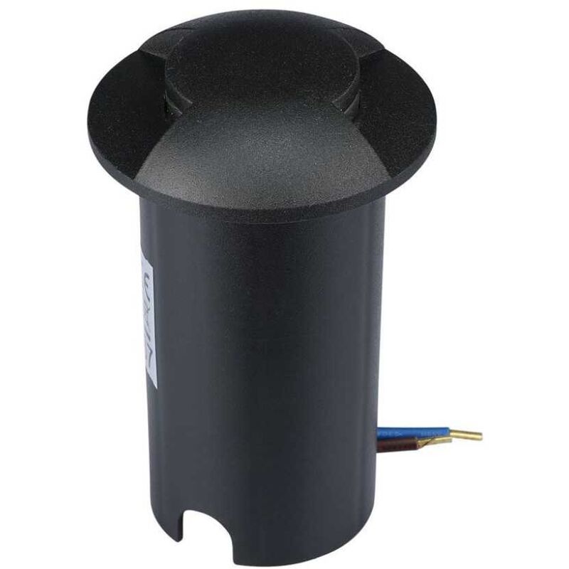 foto del prodotto v tac vt 1161 faretto calpestabile led segnapasso interrato led 1w 2 fasci bianco caldo 3000k rotondo in alluminio nero ip67 sku 211466
