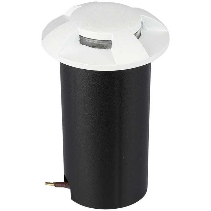 foto del prodotto v tac vt 1171 faretto calpestabile segnapasso led 1w interrato 4 fasci bianco caldo 3000k rotondo in alluminio bianco ip67 sku 211469