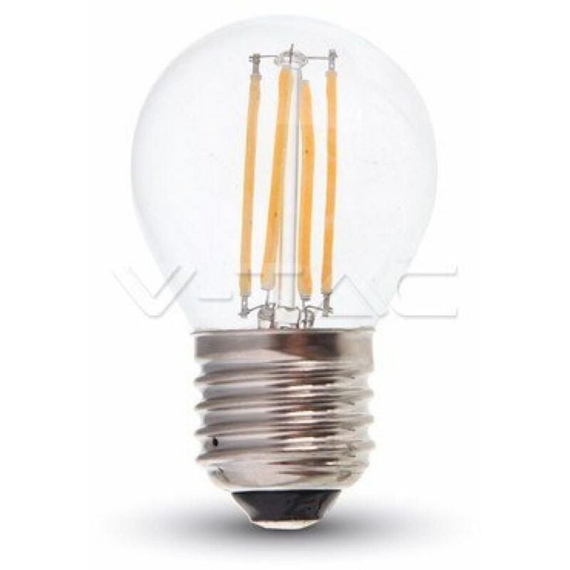 foto del prodotto v-tac - vt-1980 lampadina led e27 4w miniglobo g45 filamento - sku 214306 / 4427 / 4428 - colore luce: bianco naturale