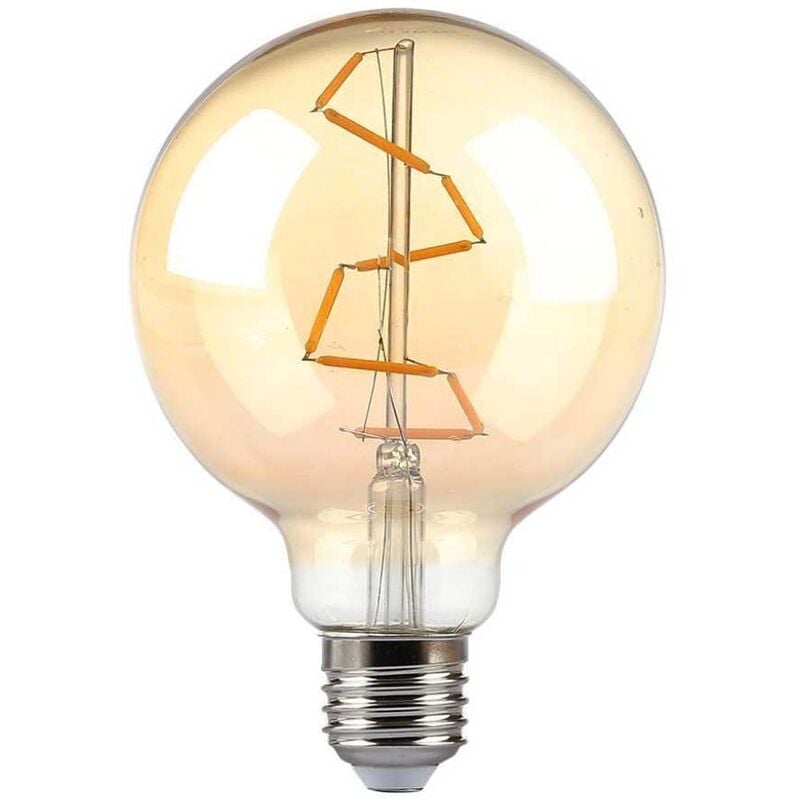foto del prodotto v tac vt 2024 lampadina globo led lampada filamento vintage ambrato 4w e27 g95 luce calda 2200k sku 217146