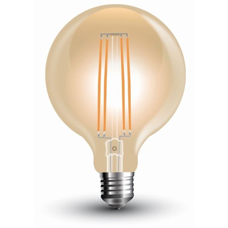 foto del prodotto v tac vt 2027 7147 lampadina led e27 7w g95 filamento ambrato 2200k