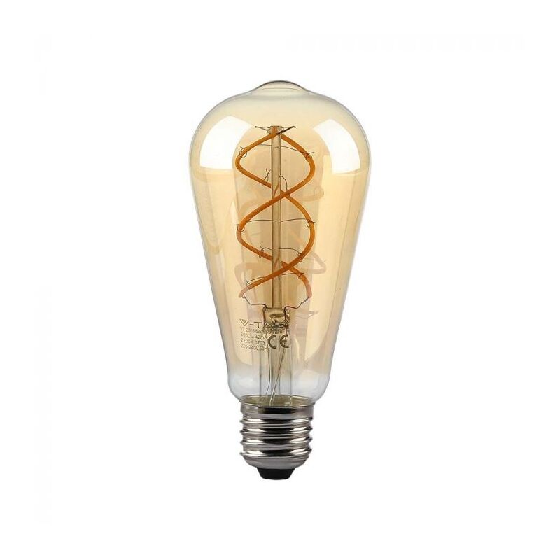 foto del prodotto v tac vt 2065 n lampadina led e27 5w st64 a filamento effetto vintage colore ambrato luce 1800k 217218