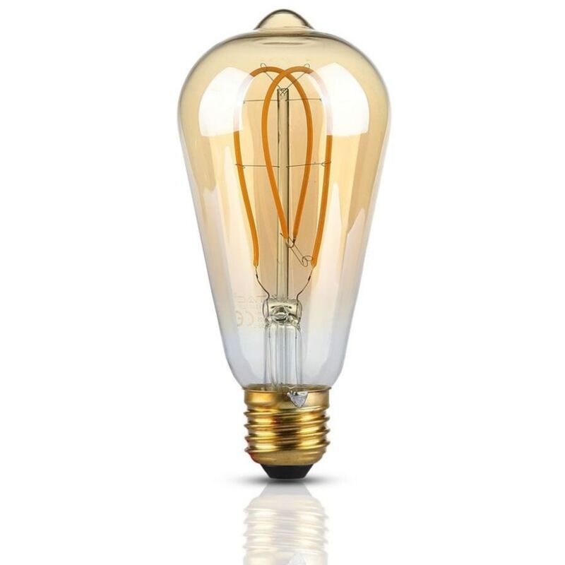 foto del prodotto v tac vt 2066 7220 lampadina led e27 5w st64 filamento ambrato 2200k