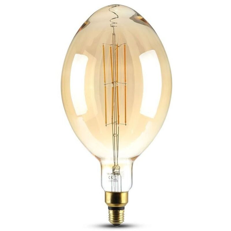foto del prodotto v-tac vt-2178d lampada bulbo 8w e27 xl bf180 filamenti lineari vetro ambra 2000k dimmable sku 7464