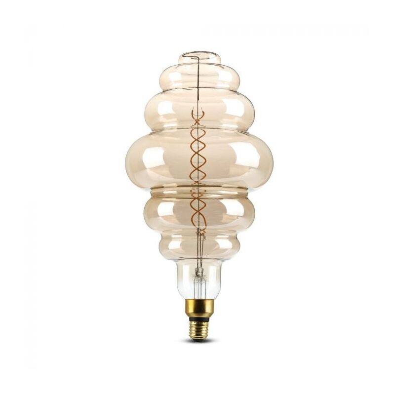 foto del prodotto v tac vt 2188d lampada rings bulb lampadina 8w e27 xl s200 doppio filamento spirale vetro ambrato oscurato 1800k dimmerabile sku 217465