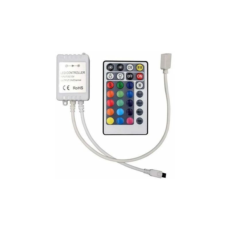 foto del prodotto v tac vt 2428 controller per strisce led color change 3in1 rgb 12v 24v con telecomando ir 28 tasti sku 2899