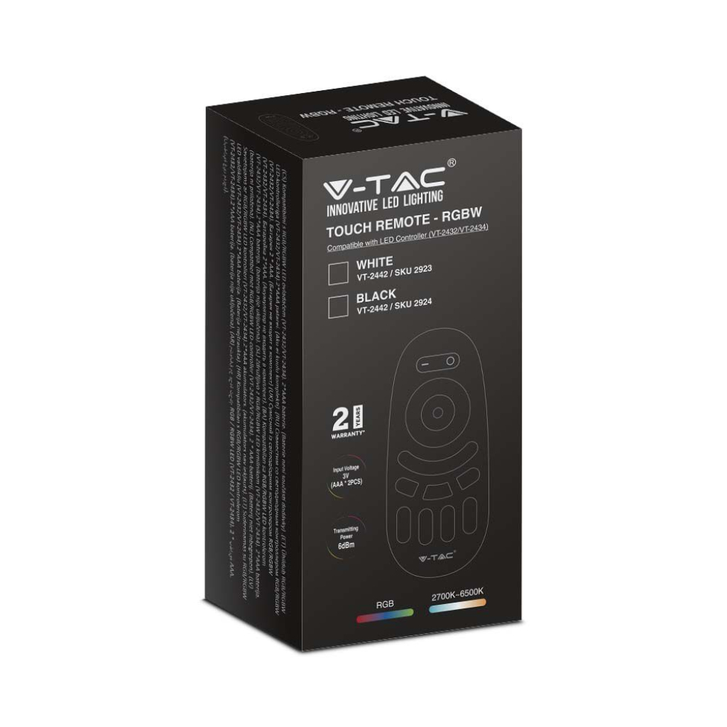 foto del prodotto v tac vt 2442 telecomando touch per controller e dimmer strip led rgb w 2923