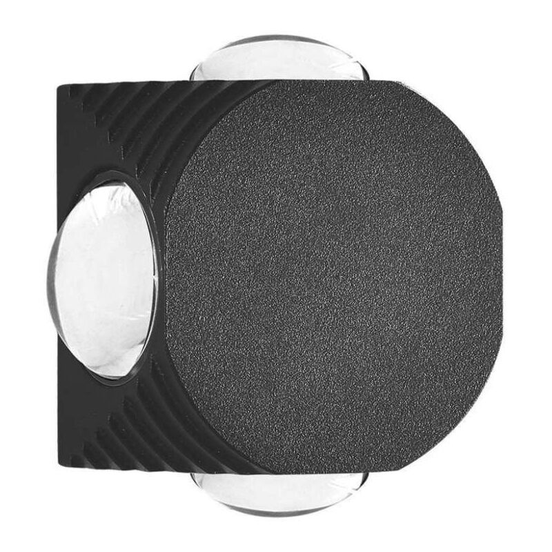 foto del prodotto v tac vt 2544 lampada da parete led 4w rotonda con 4 fasci luminosi applique da muro 4000k colore nero ip54 sku 10590