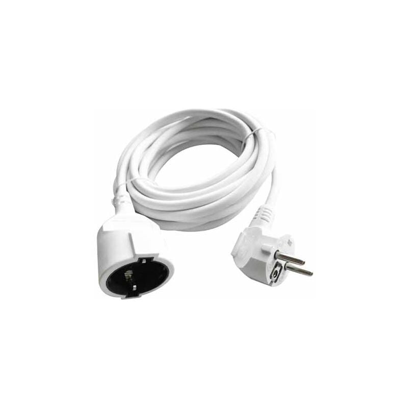 foto del prodotto v tac vt 3001 5 cavo prolunga spina e presa tedesca 16a eu standard colore bianco 5 metri sku 8779