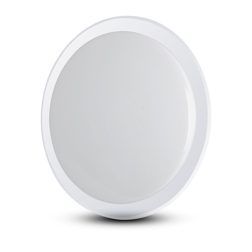 foto del prodotto v tac vt 5138 plafoniera led 36w 3in1 rgb rotonda colore bianco effetto stellato cct smartphone app alexa e google dimmerabile sku 7695