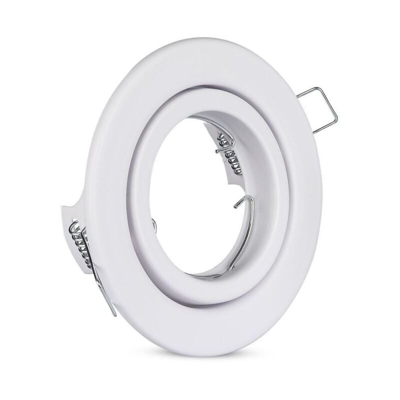 foto del prodotto v tac vt 7227 portafaretto led gu10 gu5.3 da incasso in metallo colore bianco rotondo orientabile sku 3469