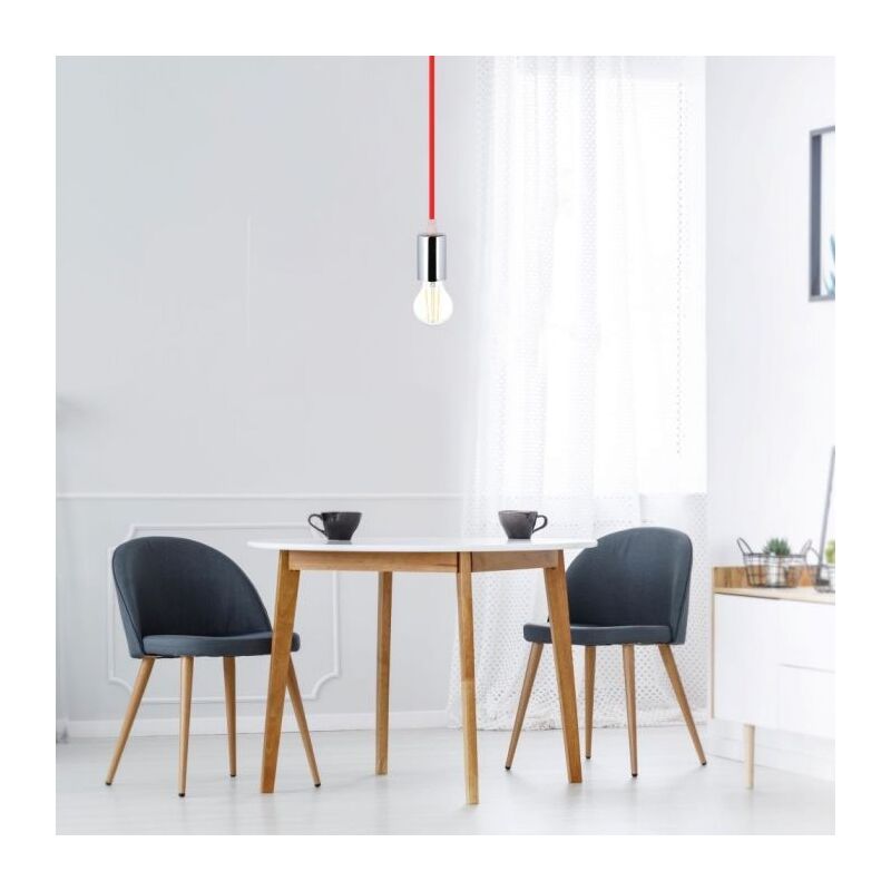 foto del prodotto v tac vt 7338 lampadario a sospensione 1mt e27 in metallo con cavo colorato rosso 39mm ip20 sku 3791