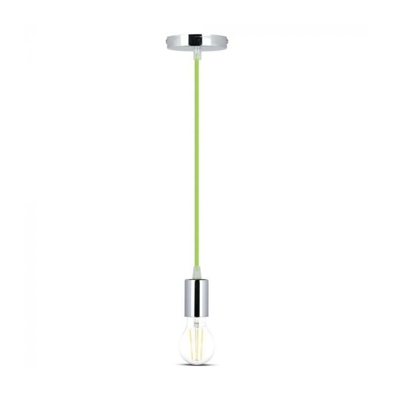foto del prodotto v tac vt 7338 lampadario a sospensione 1mt e27 in metallo con cavo colorato verde 39mm ip20 sku 3785