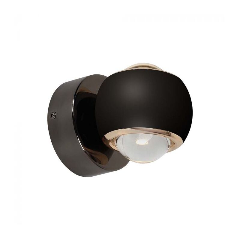 foto del prodotto v tac vt 7504 lampada led da parete a sfera 10w doppio fascio luminoso applique da interno colore nero 3000k 23007
