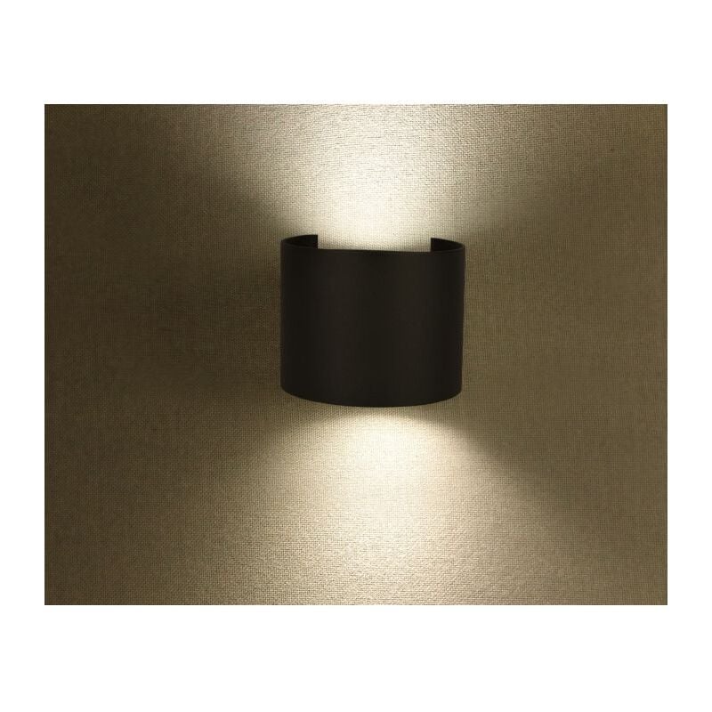 foto del prodotto v tac vt 756 lampada led 5w parete semicerchio doppio led 140lm w luce bianco caldo 3000k nero satinato ip65 217081