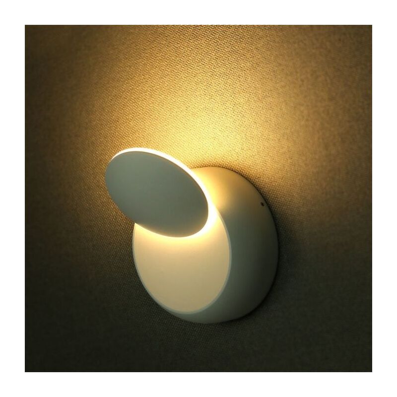 foto del prodotto v tac vt 757 lampada led 5w da parete rotonda con testa regolabile 360 ip20 560lm bianco caldo 3000k sku 7086