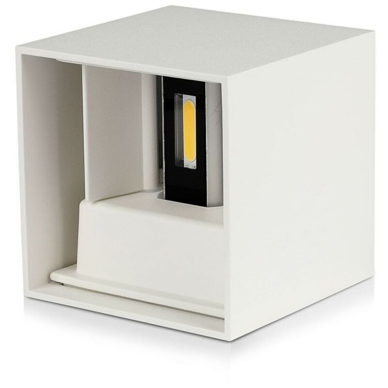 foto del prodotto v-tac vt-759-12 lampada applique led 12w parete quadrato bianco ip65 bianco caldo 3000k - sku 218527
