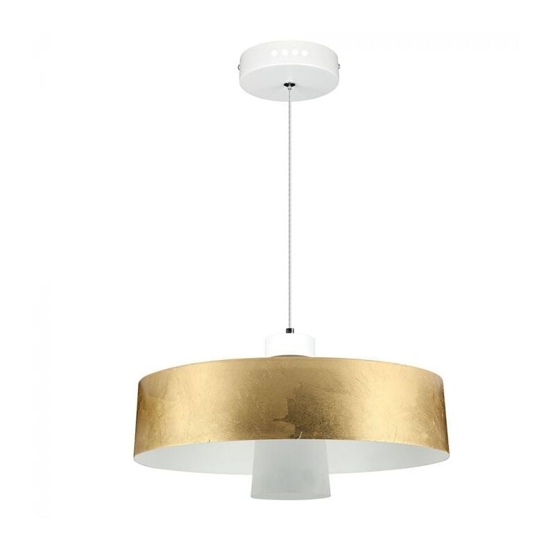 foto del prodotto v tac vt 7666 lampadario pendente led smd 7w rotondo con diffusore acrilico bianco caldo 3000k colore oro 340mm sku 3938