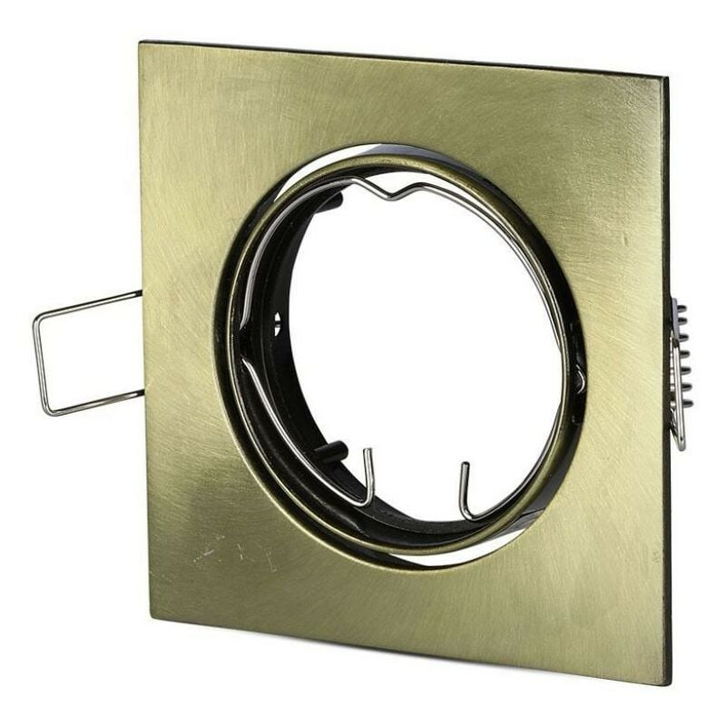 foto del prodotto v tac vt 779 portafaretto orientabile quadrato da incasso per lampadine gu10 e gu5.3 colore oro sku 8581