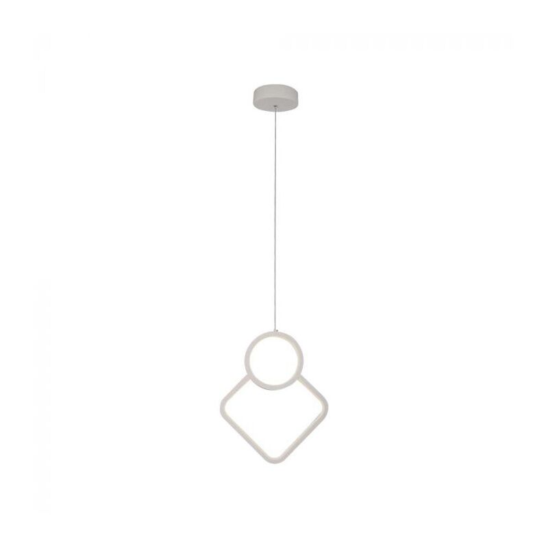 foto del prodotto v tac vt 7917 lampadario led 12w a sospensione design moderno romboidale 28180cm corpo bianco 4000k 15338