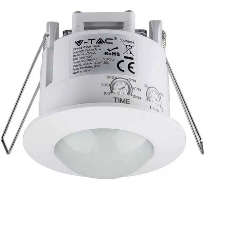 foto del prodotto v-tac - vt-8029 sensore di movimento a infrarossi per lampade led - sku 5090