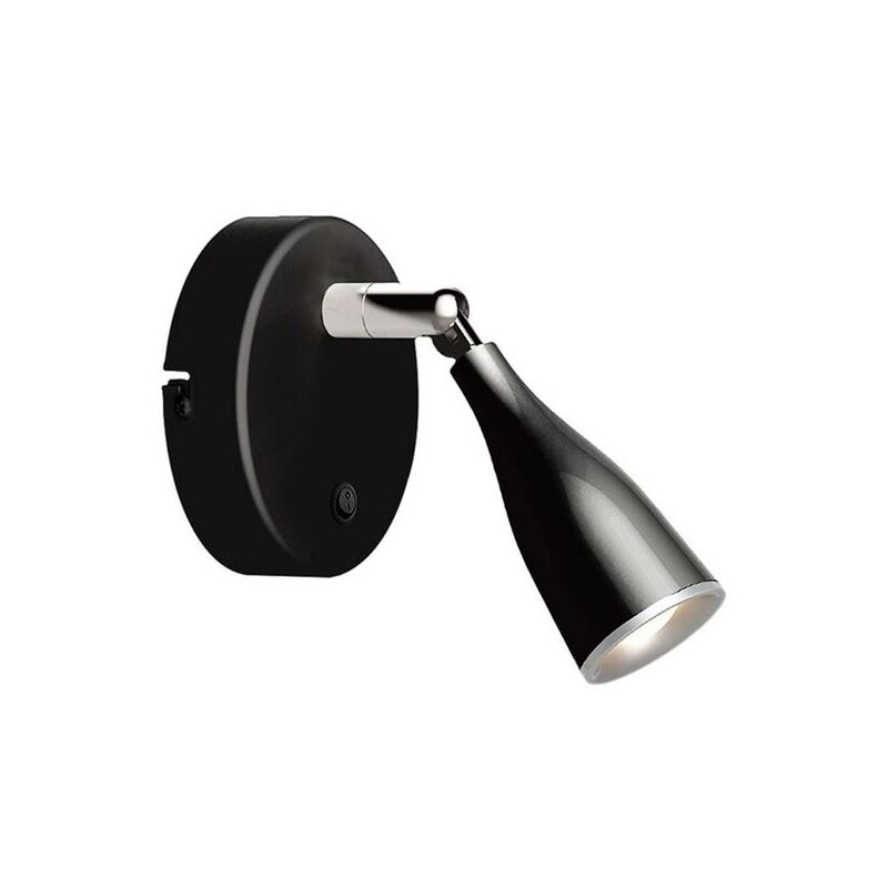 foto del prodotto v tac vt 805 lampada led 4,5w da parete nero orientabile con interruttore on off da muro luce bianco caldo 3000k sku 218676