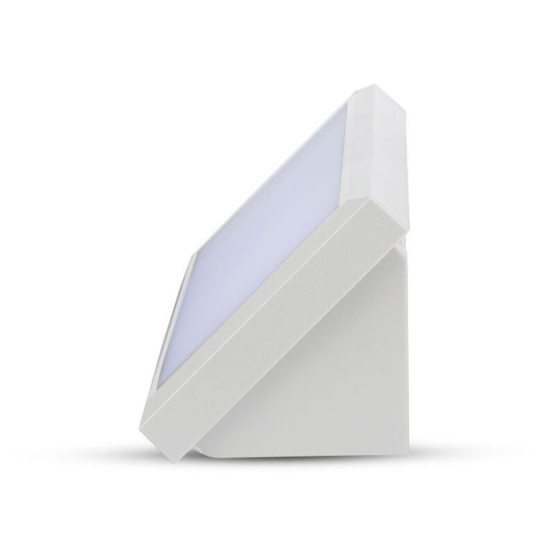 foto del prodotto v tac vt 8055 lampada led da parete rettangolare 20w angolare colore bianco da esterno ip65 applique da muro luce bianco caldo 3000k sku 6816