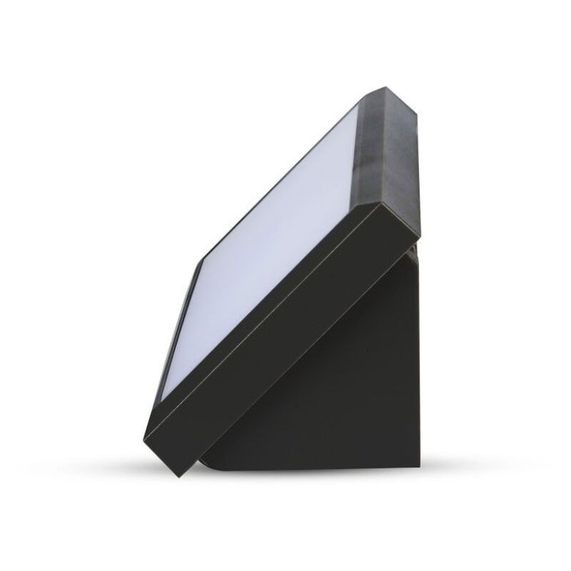 foto del prodotto v tac vt 8055 lampada led da parete rettangolare 20w angolare colore nero da esterno ip65 applique da muro luce bianco naturale 4200k sku 6811