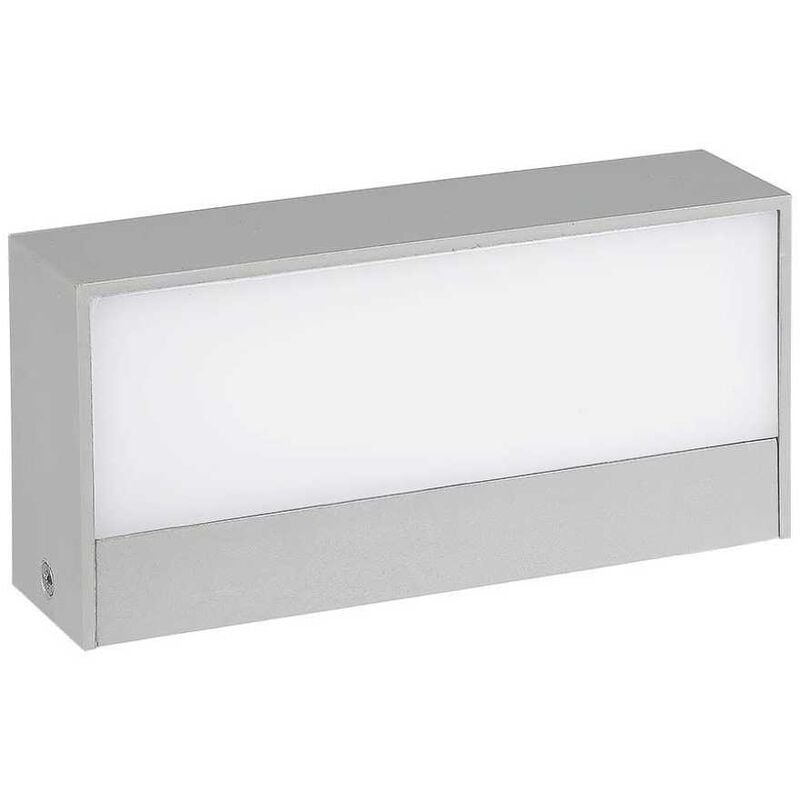 foto del prodotto v tac vt 8056 lampada led da muro 9w doppio fascio luminoso 90 rettangolare colore grigio da esterno ip65 luce 4000k 218240