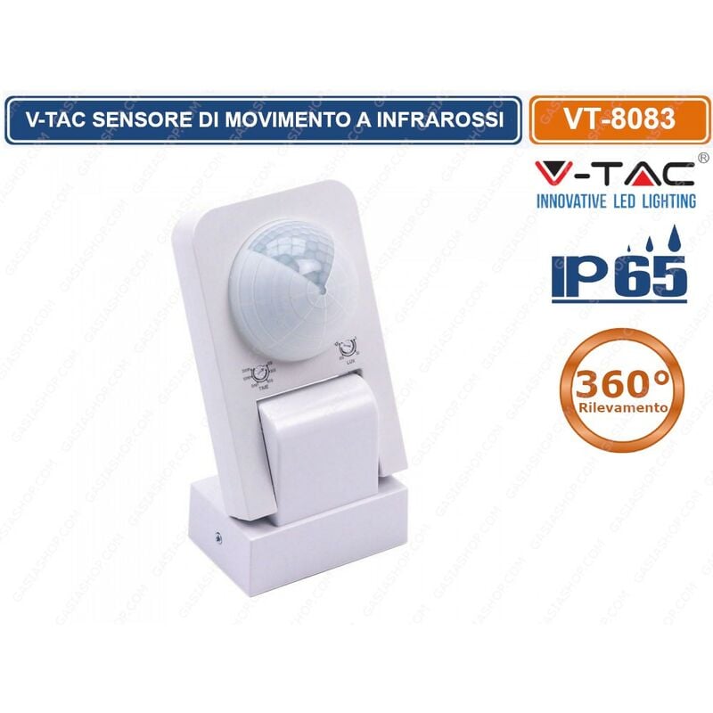 foto del prodotto v tac vt 8083 sensore di movimento a infrarossi per lampadine colore bianco sku 1500