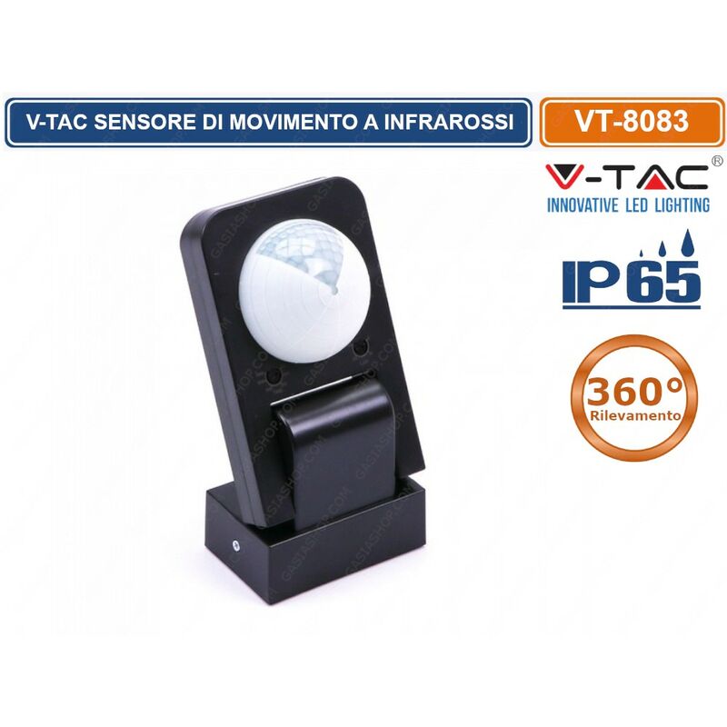 foto del prodotto v tac vt 8083 sensore di movimento a infrarossi per lampadine colore nero sku 1501