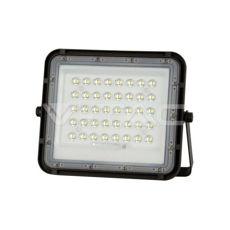 foto del prodotto v tac vt 80w faro led 10w nero con pannello solare e telecomando led cavo 3m 4000k naturale