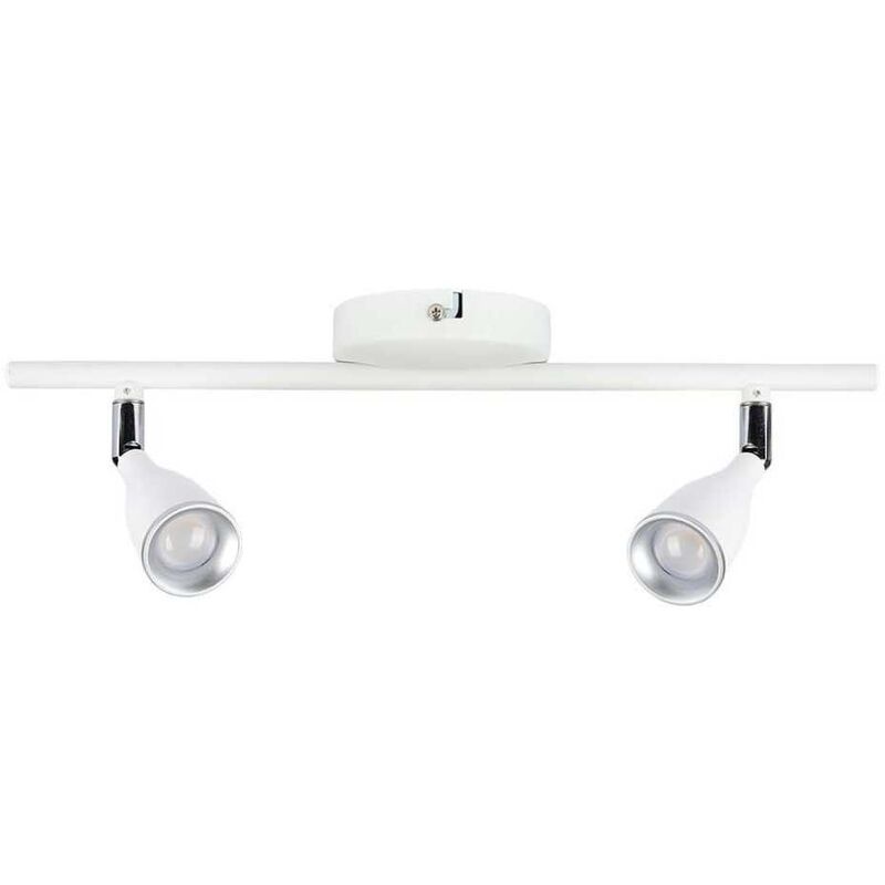 foto del prodotto v tac vt 810 doppio faretto lampada led 9w orientabile da parete colore bianco da muro luce bianco caldo 3000k sku 218266