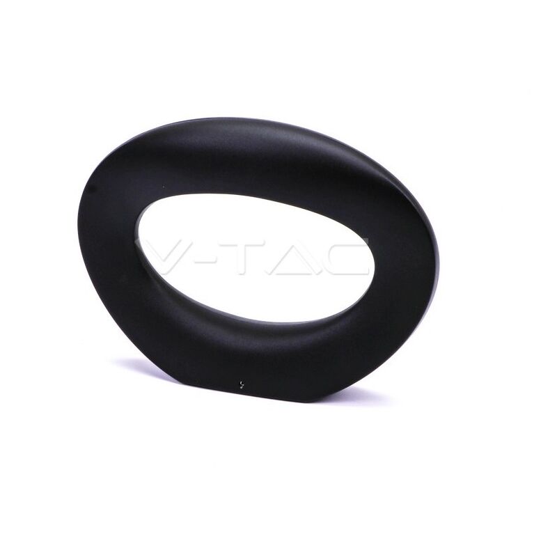 foto del prodotto v tac vt 811 lampada da muro wall light led 10w forma arrotondata colore nero sku 8309 8310 colore luce bianco naturale
