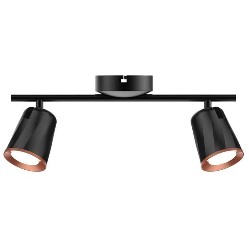 foto del prodotto v tac vt 812 lampada led 12w faretto da parete nero orientabile applique 2 faretti 12w luce bianco caldo 3000k ip20 sku 218255