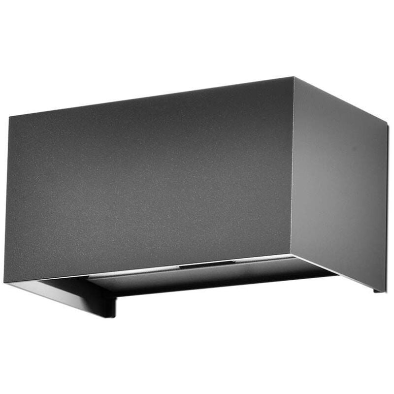 foto del prodotto v tac vt 8125 lampada led da parete 24w 110lm w grigio satinato in alluminio luce soffusa rettangolare da esterno ip65 luce 4000k sku 2980