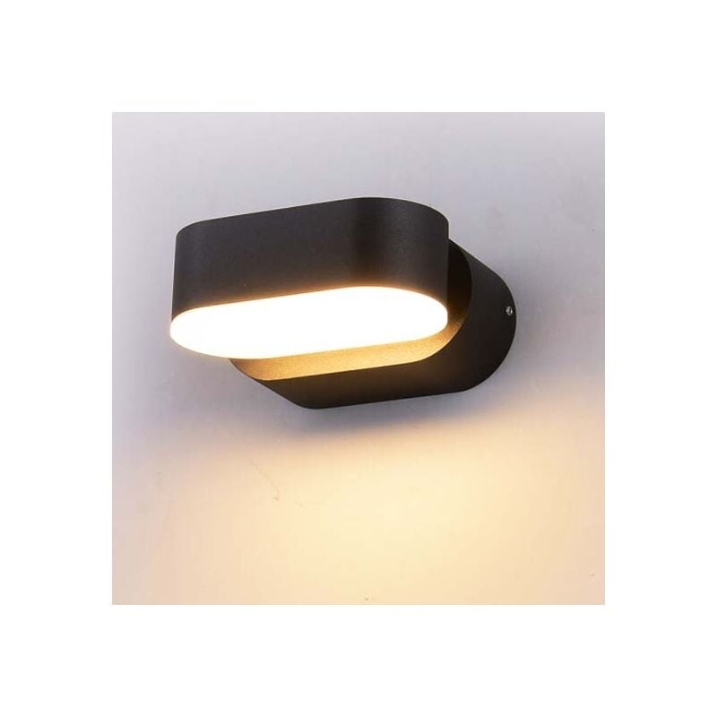 foto del prodotto v tac vt 816 lampada led 5w da muro nero testa ruotabile wall light da parete bianco naturale 4000k ip65 sku 218289