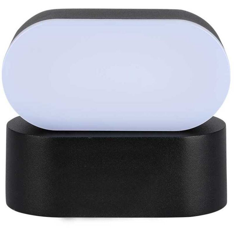 foto del prodotto v tac vt 816 lampada led ovale orientabile 6w da parete 120lm w colore nero bianco caldo 3000k ip65 sku 218288