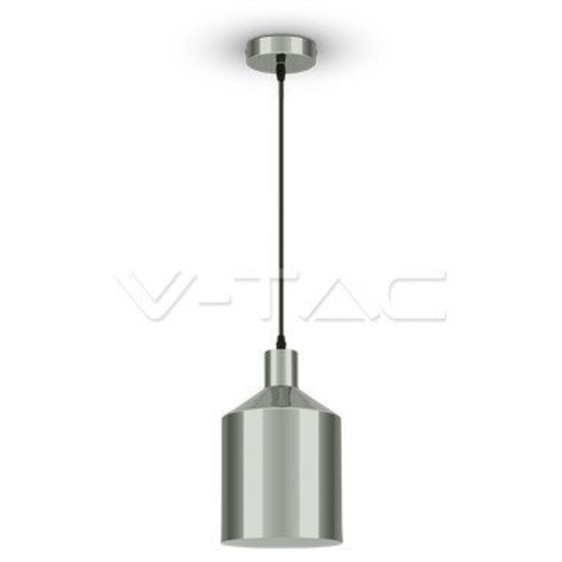 foto del prodotto v-tac vt-8175 lampadario portalampada 1mt e27 moderno in metallo cromato a specchio 170mm - sku 3705