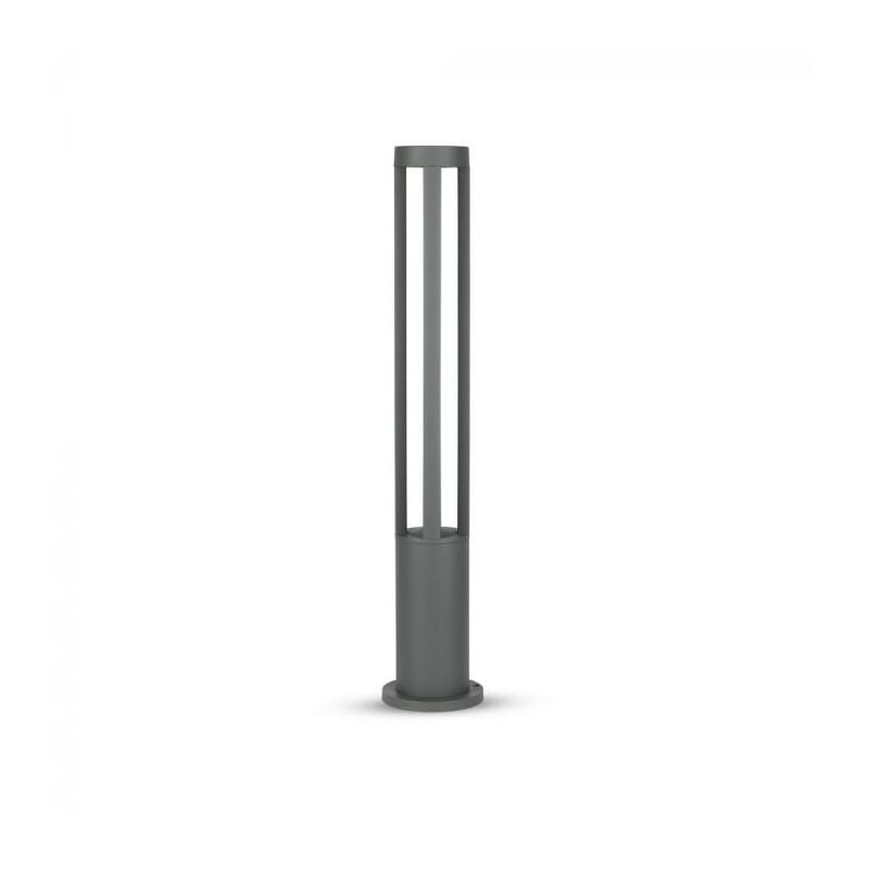 foto del prodotto v tac vt 820 lampada led da giardino 10w paletto fissaggio a terra 80cm grigio luce bianco caldo 3000k ip65 sku 218328