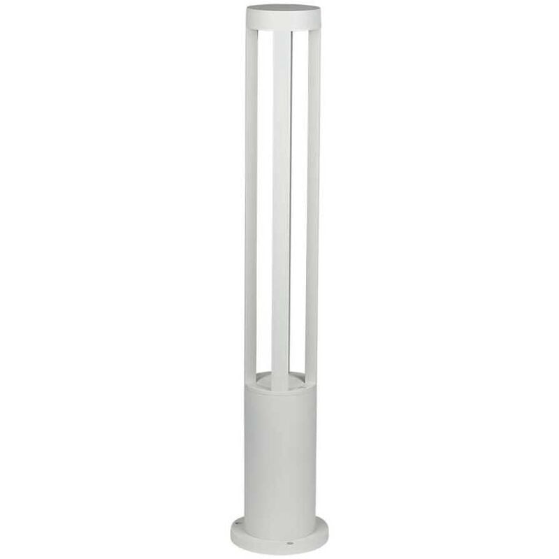 foto del prodotto v tac vt 820 w lampada da giardino led da terra cob 10w 80cm paletto corpo bianco ip65 luce bianco freddo 6400k sku 128325