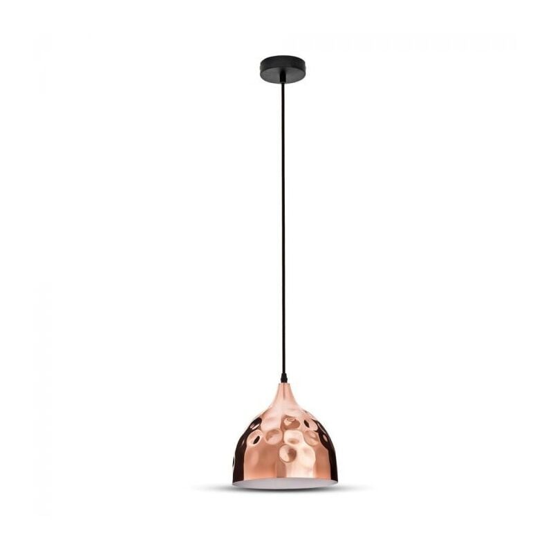 foto del prodotto v tac vt 8220 lampadario led a goccia portalampada e27 in metallo colore oro rosa oro rosa a specchio d 230mm sku 3715