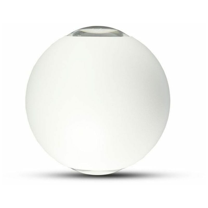 foto del prodotto v tac vt 836 lampada led da parete 4w a sfera doppio fascio led smd colore bianco luce 4000k sferica ip65 sku 218302