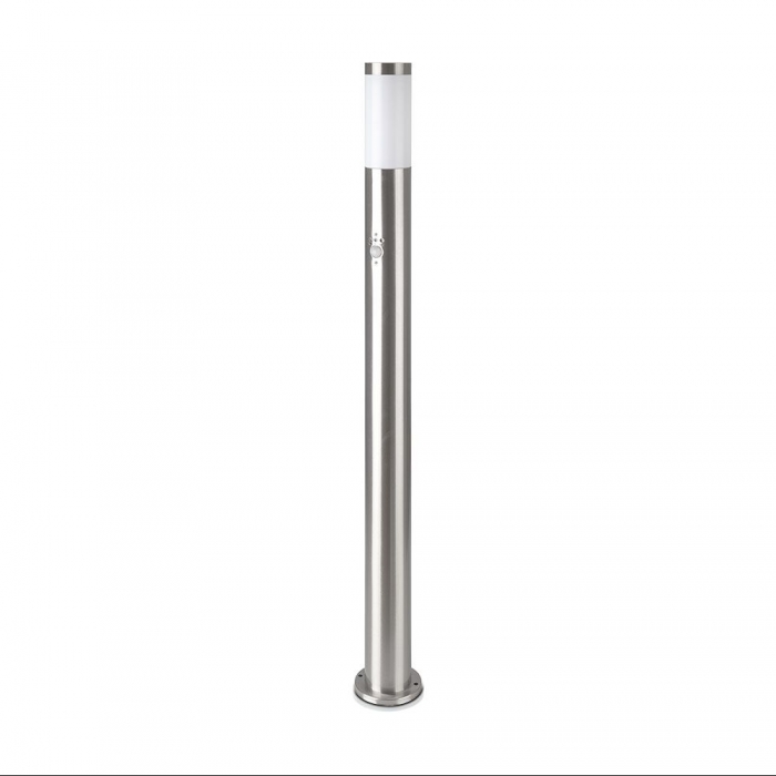 foto del prodotto v tac vt 838 piantana led da giardino 110cm con portalampada e27 max 60w in acciaio inossidabile ip44 con sensore di movimento sku 8967