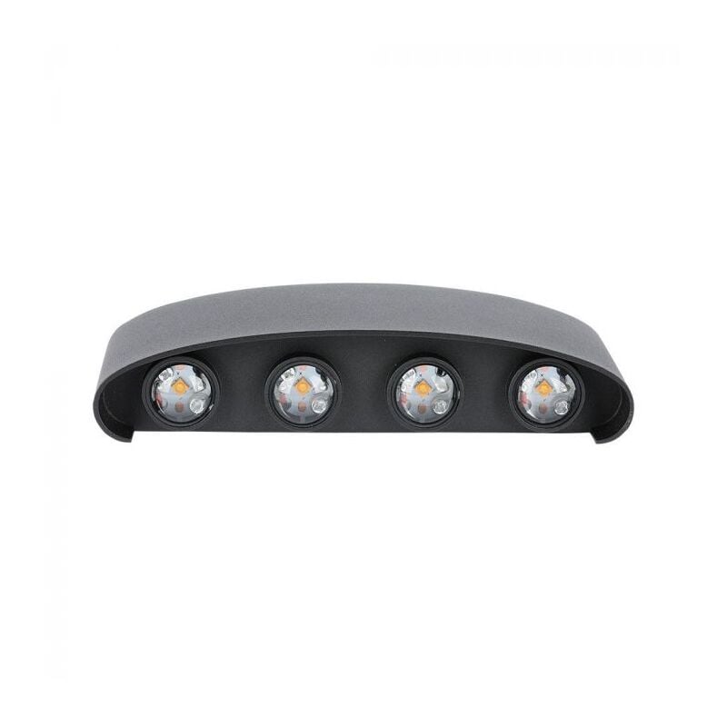 foto del prodotto v tac vt 848 lampada applique led da parete 7w doppio fascio luminoso corpo nero 4000k ip65 218620