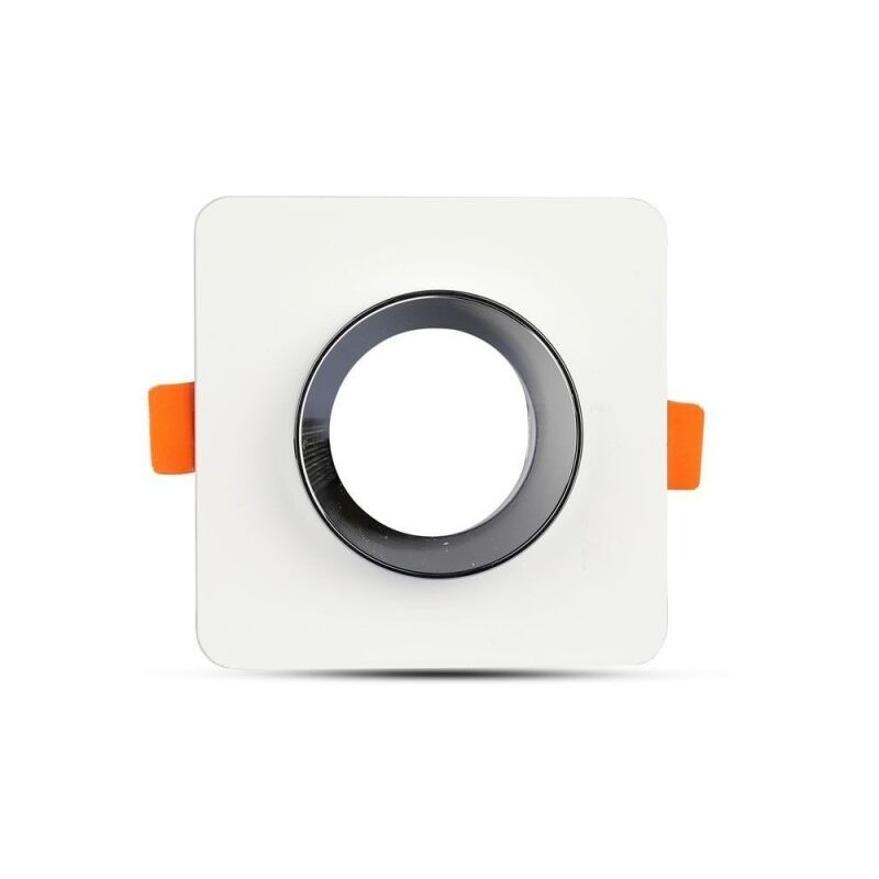 foto del prodotto v tac vt 862 chw portafaretto incasso scomparsa quadrato gesso con bordo metallo cromato gu10 sku 3119