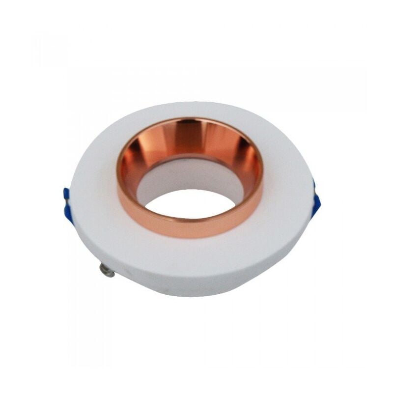 foto del prodotto v tac vt 862 mrp portafaretto led da incasso rotondo gu10 e gu5.3 mr16 corpo in gesso bianco e metallo rosa dorato sku 3123