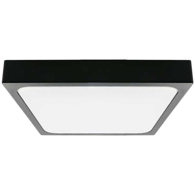 foto del prodotto v tac vt 8630b sq plafoniera led 30w ip44 quadrata nera 360 design moderno 100lm w colore nero 6500k sku 7650
