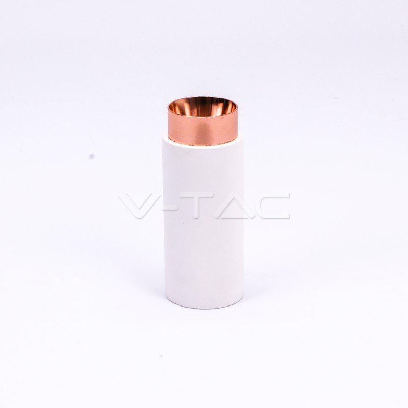 foto del prodotto v tac vt 865 mrm portafaretto led gu10 e gu5.3 mr16 corpo in gesso base metallica rosa dorato sku 3113