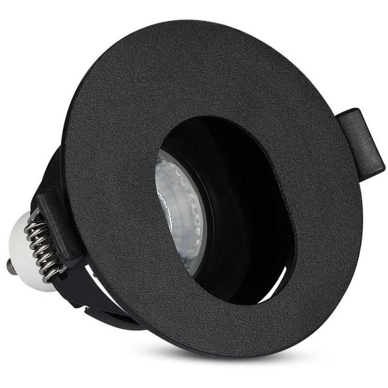 foto del prodotto v tac vt 874 portafaretto led da incasso rotondo in alluminio colore nero gu10 gu5.3 sku 8596